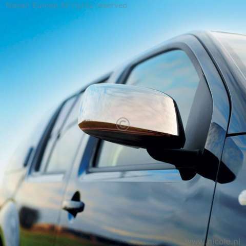 Auto Außenspiegelabdeckung für Nissan Navara D40 2005 - 2014 Rückspiegel  Abdeckungen Kappe Hausschale Schwarz Chrom